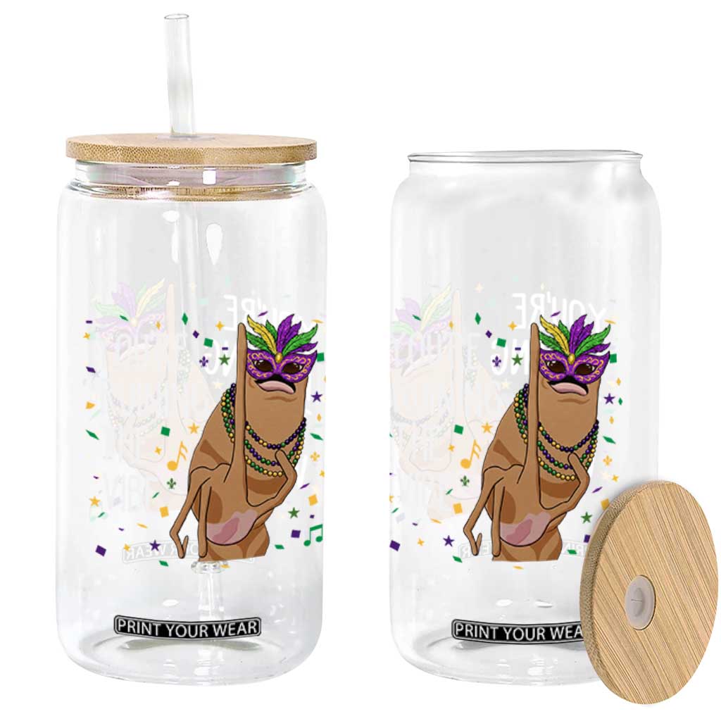 Funny Mardi Gras Glass Can Marcus The Worm Carnival Trendy Meme TS14 Print Your Wear