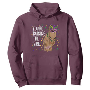 Funny Mardi Gras Hoodie Marcus The Worm Carnival Trendy Meme TS14 Maroon Print Your Wear