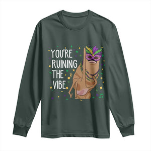 Funny Mardi Gras Long Sleeve Shirt Marcus The Worm Carnival Trendy Meme TS14 Dark Forest Green Print Your Wear