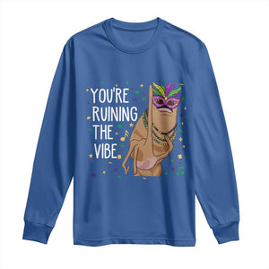 Funny Mardi Gras Long Sleeve Shirt Marcus The Worm Carnival Trendy Meme TS14 Royal Blue Print Your Wear
