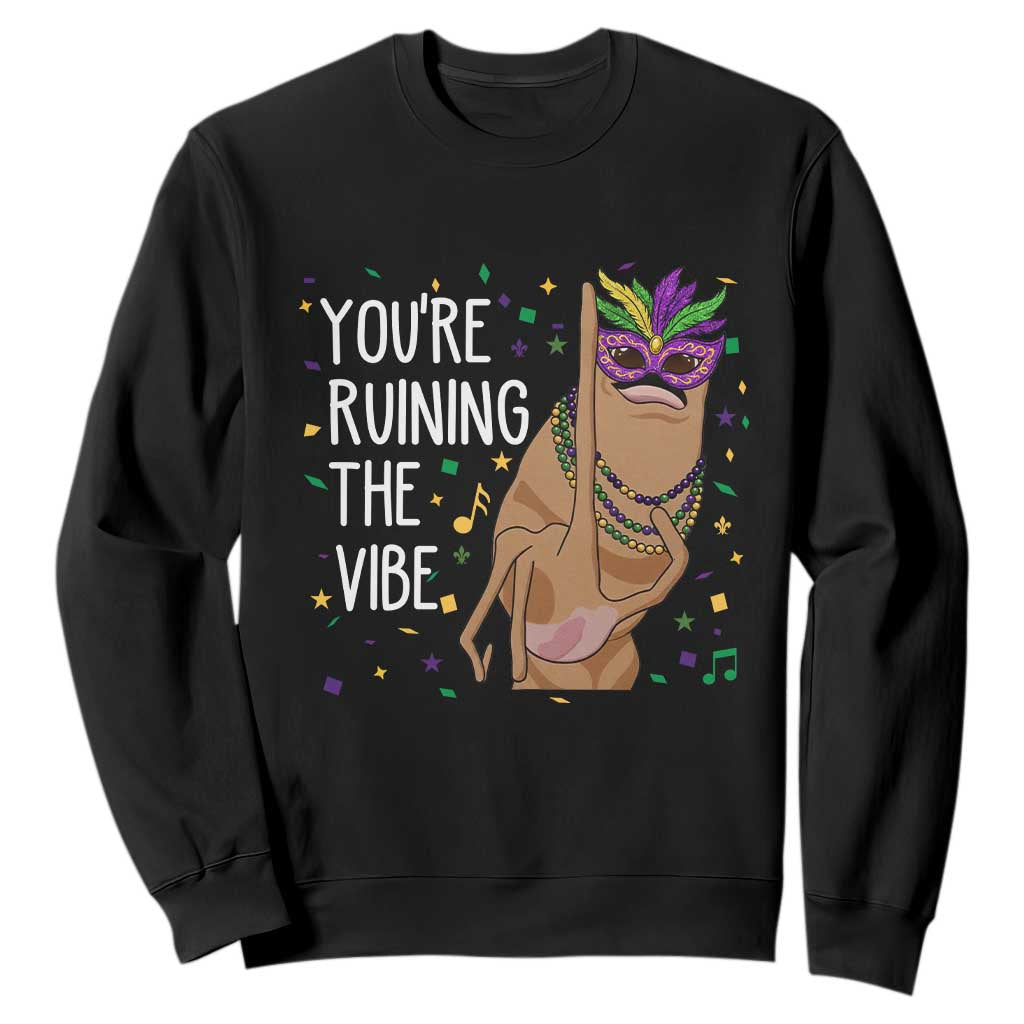 Funny Mardi Gras Sweatshirt Marcus The Worm Carnival Trendy Meme TS14 Black Print Your Wear