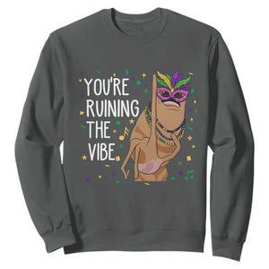 Funny Mardi Gras Sweatshirt Marcus The Worm Carnival Trendy Meme TS14 Dark Heather Print Your Wear