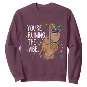 Funny Mardi Gras Sweatshirt Marcus The Worm Carnival Trendy Meme TS14 Maroon Print Your Wear