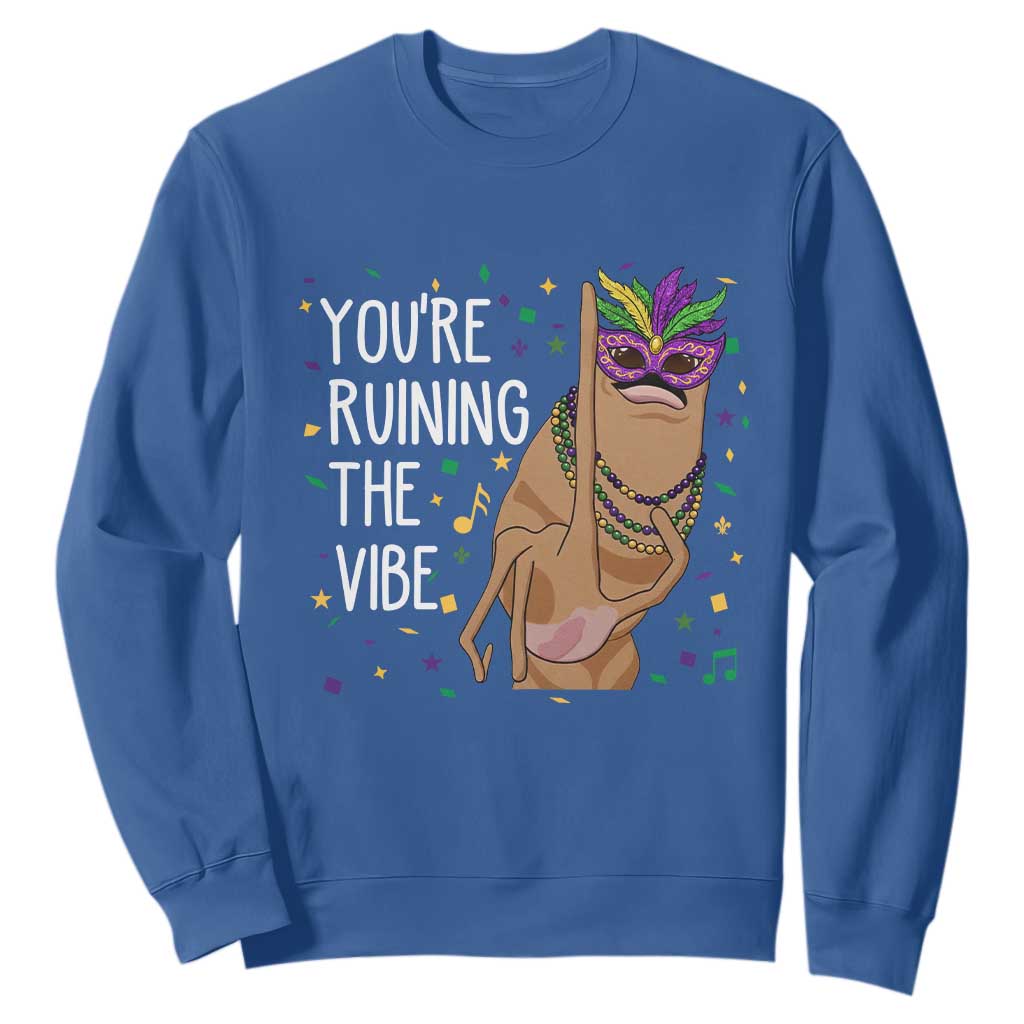 Funny Mardi Gras Sweatshirt Marcus The Worm Carnival Trendy Meme TS14 Royal Blue Print Your Wear