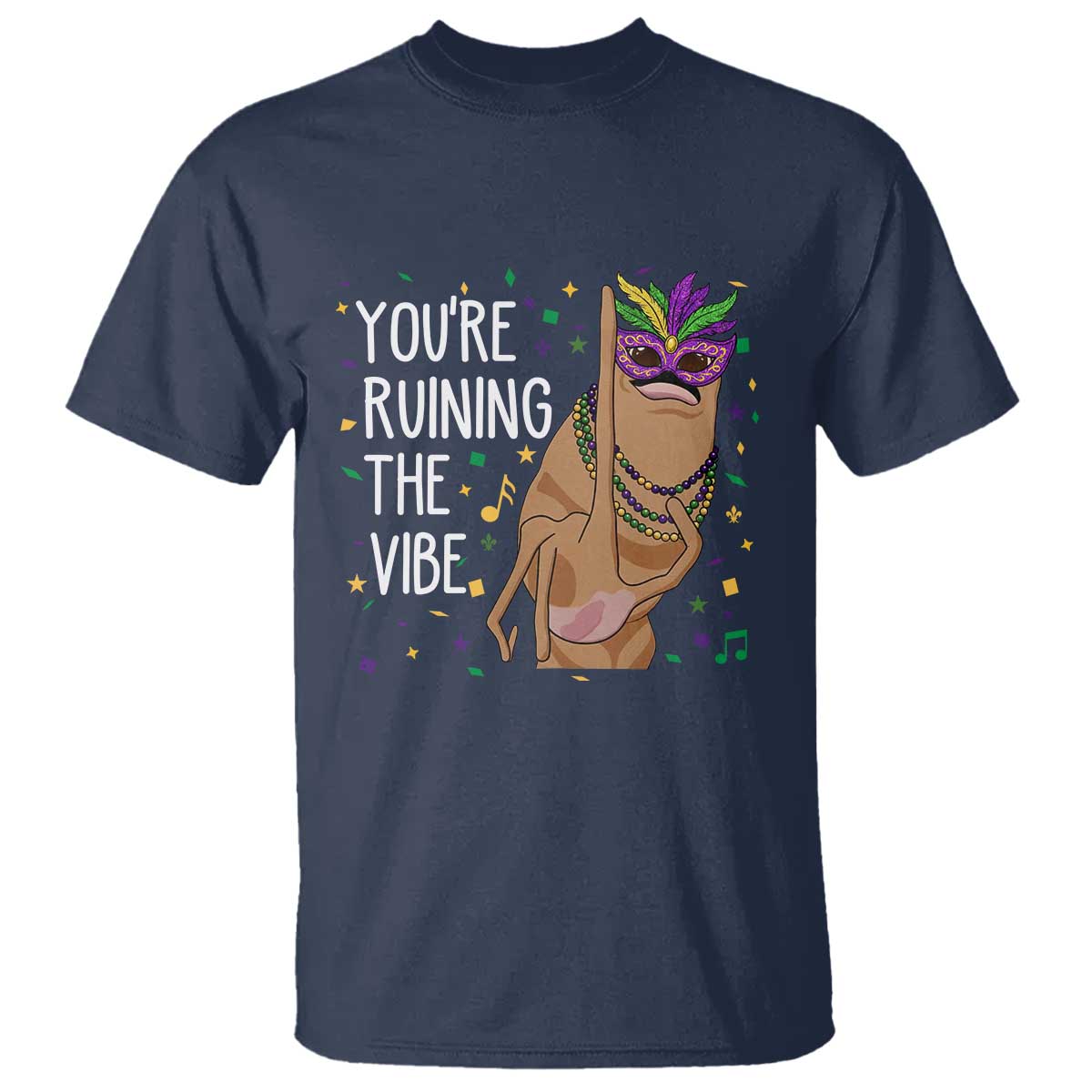 Funny Mardi Gras T Shirt Marcus The Worm Carnival Trendy Meme TS14 Navy Print Your Wear