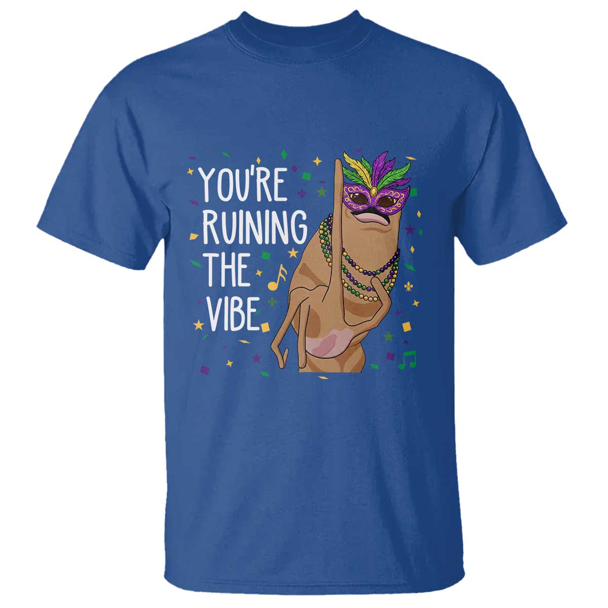 Funny Mardi Gras T Shirt Marcus The Worm Carnival Trendy Meme TS14 Royal Blue Print Your Wear