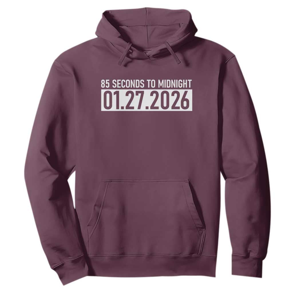 Doomsday Clock Armageddon Hoodie 85 Second To Midnight TS14 Maroon Print Your Wear
