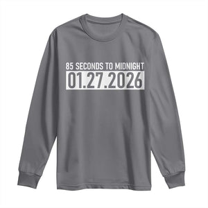 Doomsday Clock Armageddon Long Sleeve Shirt 85 Second To Midnight TS14 Charcoal Print Your Wear
