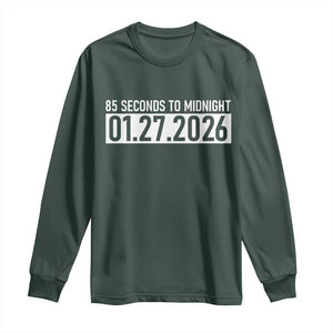 Doomsday Clock Armageddon Long Sleeve Shirt 85 Second To Midnight TS14 Dark Forest Green Print Your Wear