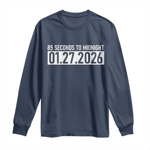 Doomsday Clock Armageddon Long Sleeve Shirt 85 Second To Midnight TS14 Navy Print Your Wear