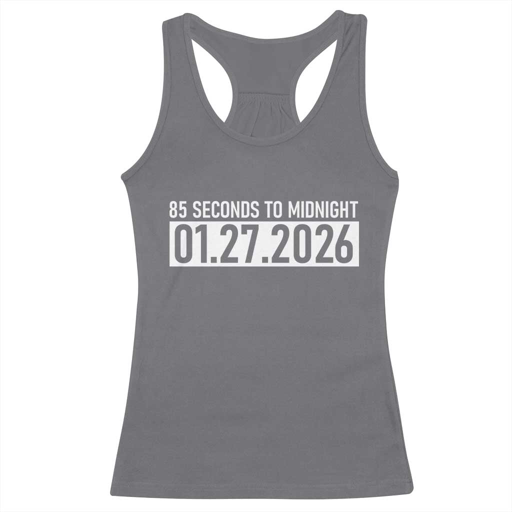 Doomsday Clock Armageddon Racerback Tank Top 85 Second To Midnight TS14 Charcoal Print Your Wear