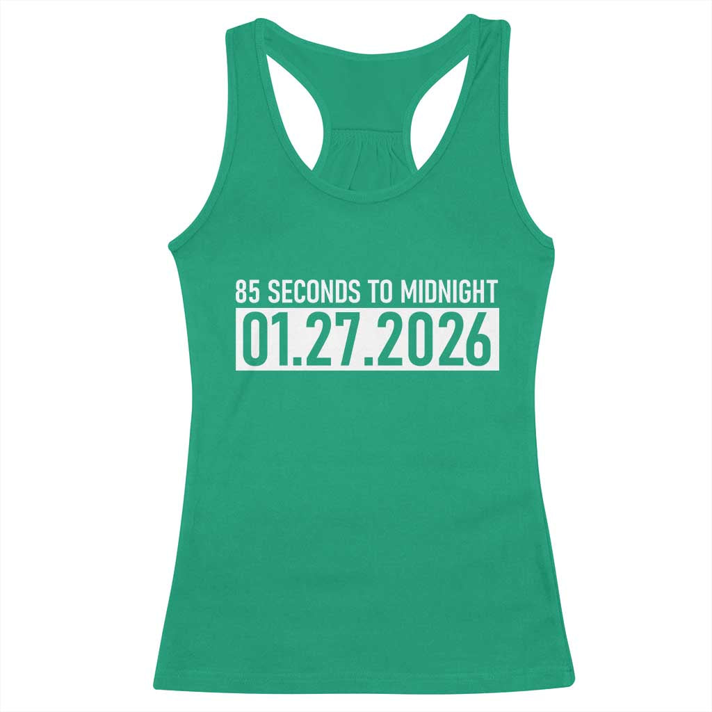 Doomsday Clock Armageddon Racerback Tank Top 85 Second To Midnight TS14 Irish Green Print Your Wear