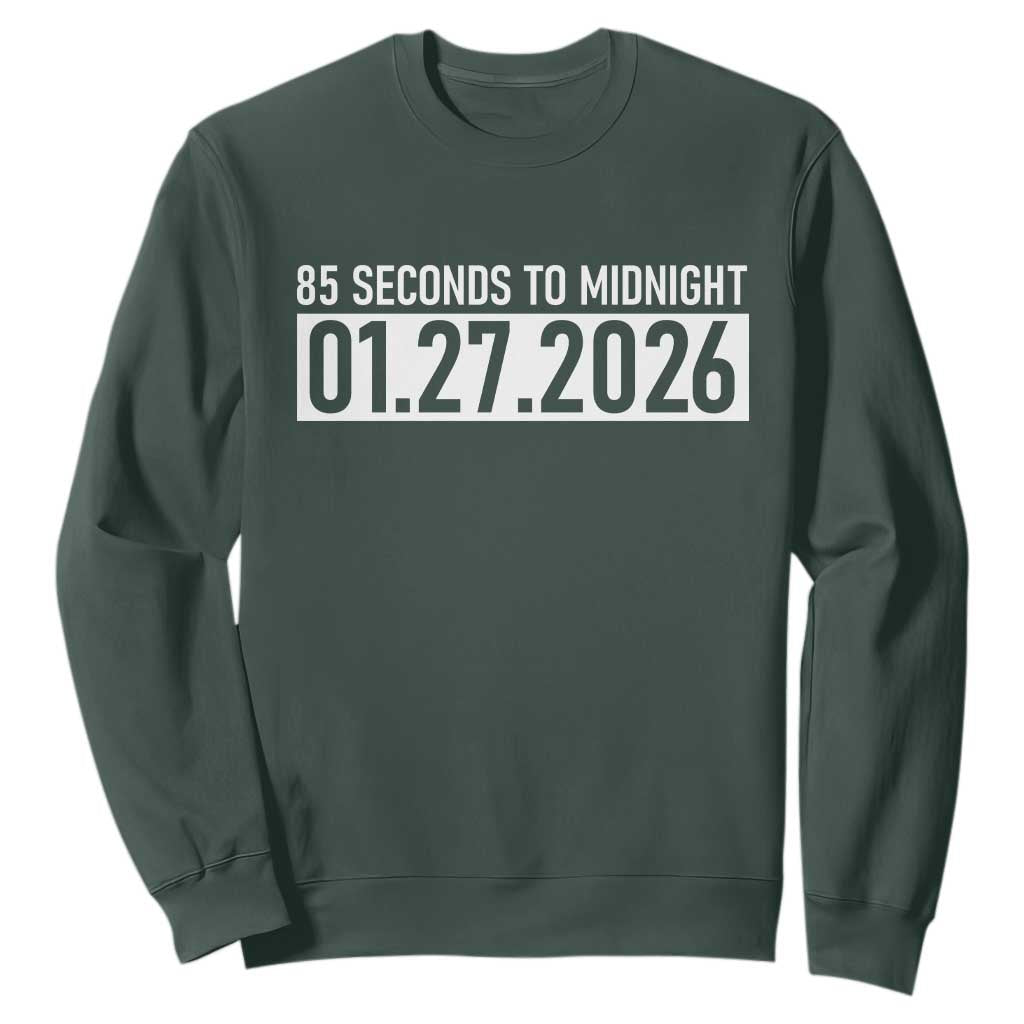 Doomsday Clock Armageddon Sweatshirt 85 Second To Midnight TS14 Dark Forest Green Print Your Wear