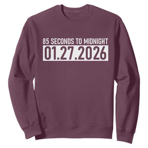 Doomsday Clock Armageddon Sweatshirt 85 Second To Midnight TS14 Maroon Print Your Wear