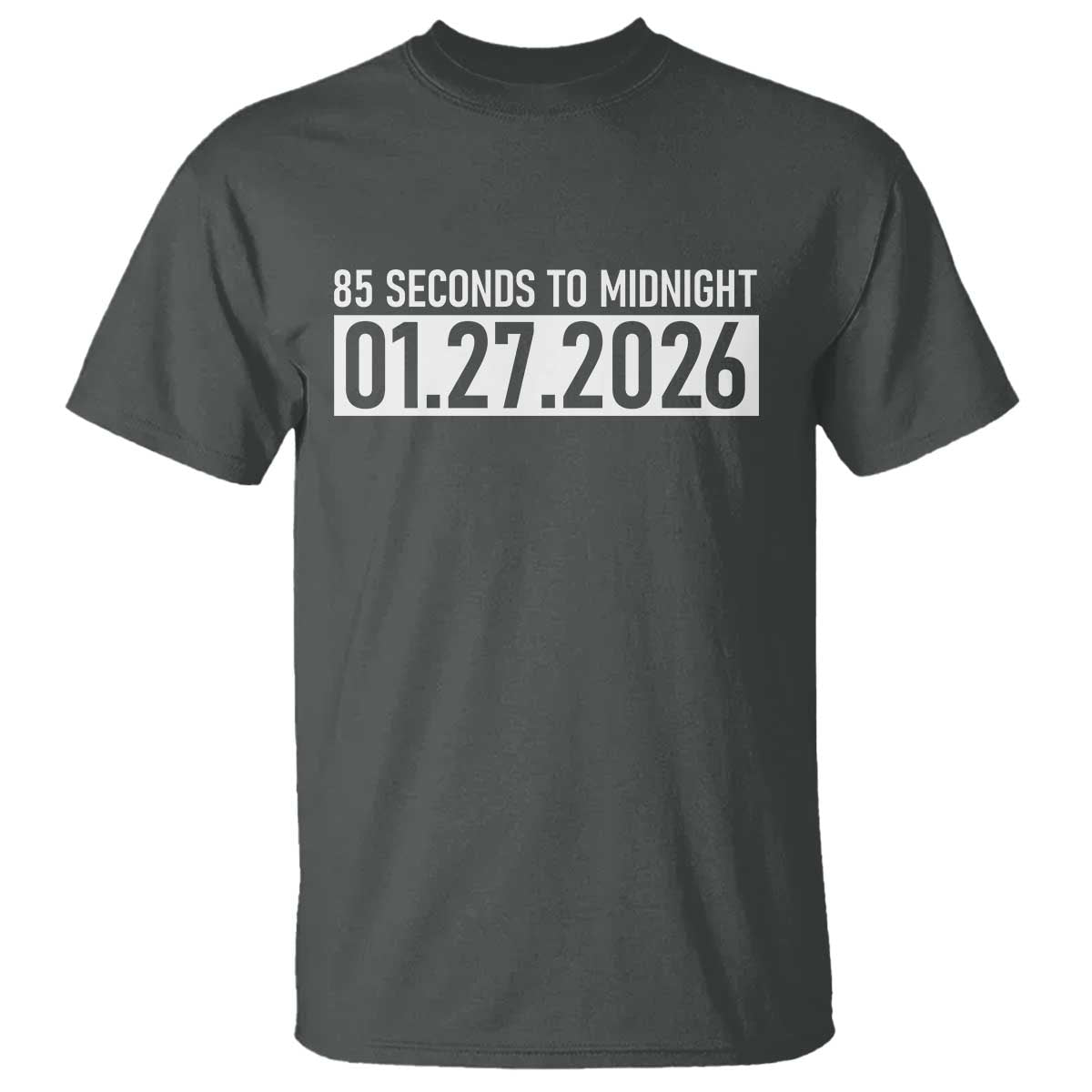 Doomsday Clock Armageddon T Shirt 85 Second To Midnight TS14 Dark Heather Print Your Wear