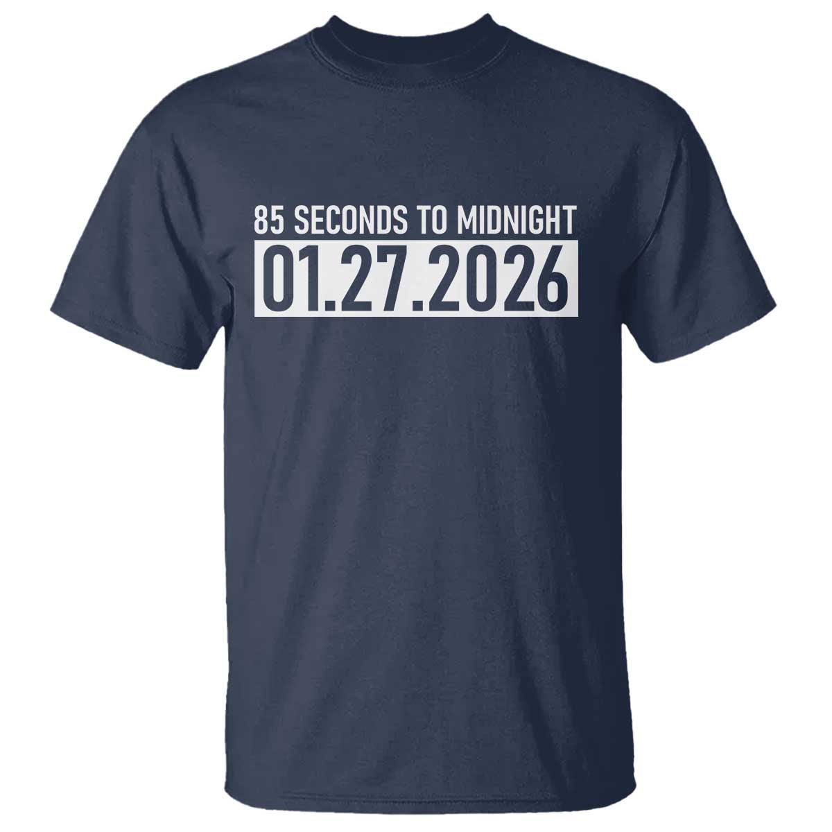Doomsday Clock Armageddon T Shirt 85 Second To Midnight TS14 Navy Print Your Wear