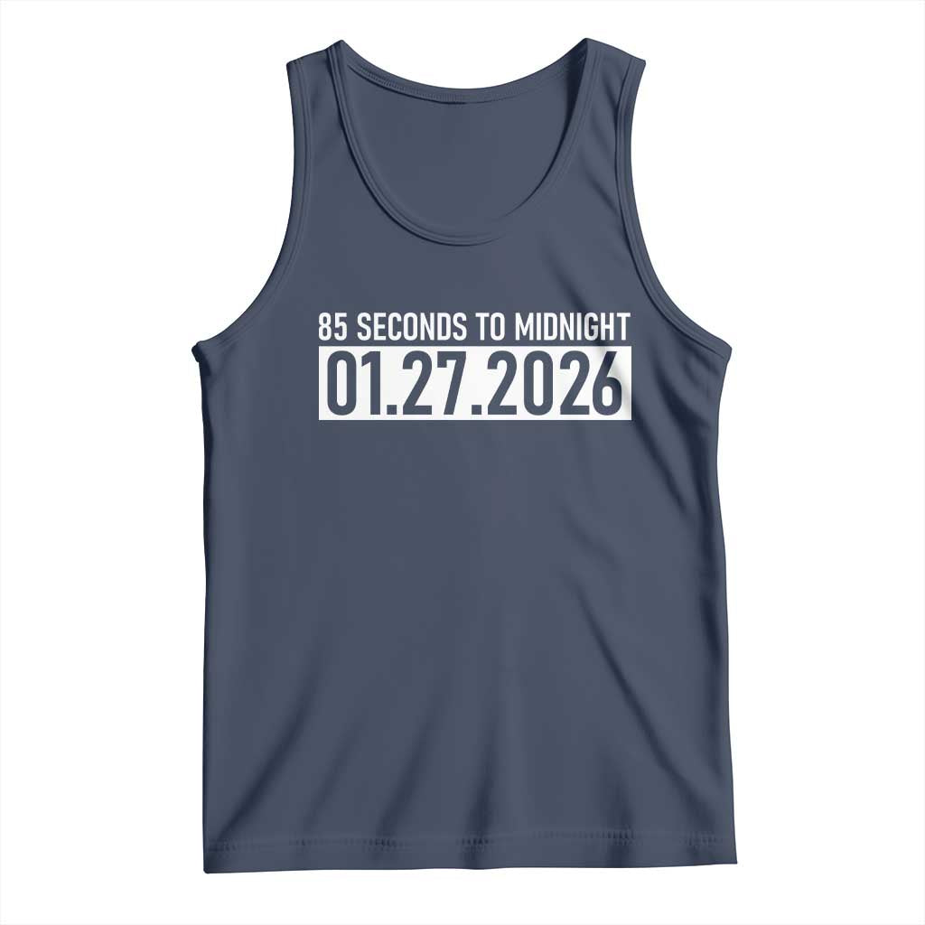 Doomsday Clock Armageddon Tank Top 85 Second To Midnight TS14 Navy Print Your Wear