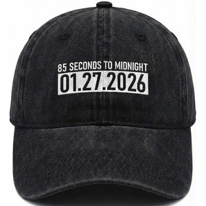 Doomsday Clock Armageddon Washed Cotton Baseball Cap 85 Second To Midnight TS14 Washed Cap Universal Fit Black Print Your Wear