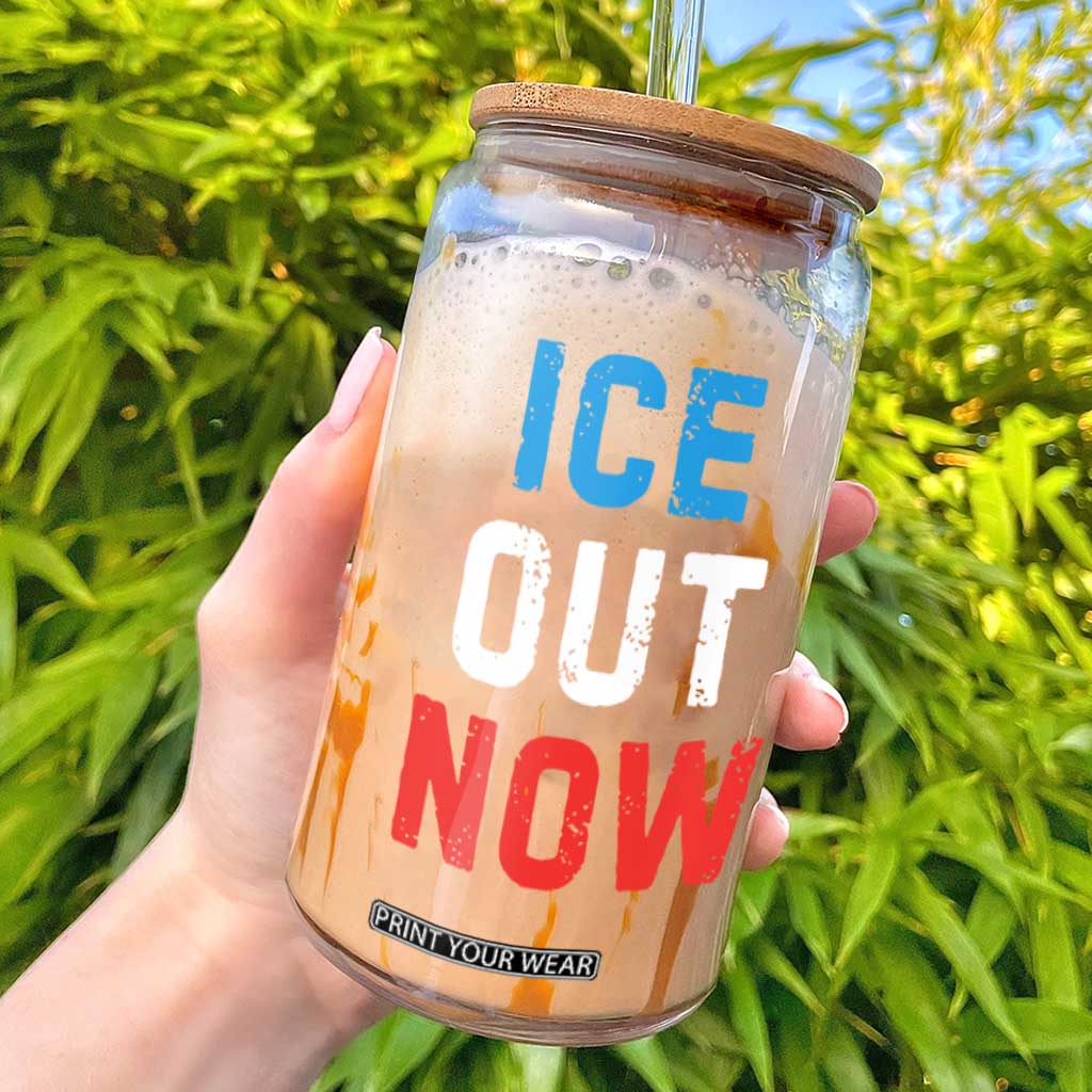 Ice Out Glass Can Minneapolis Resist ICE Immigration Rights Protest TS14 Black Print Your Wear