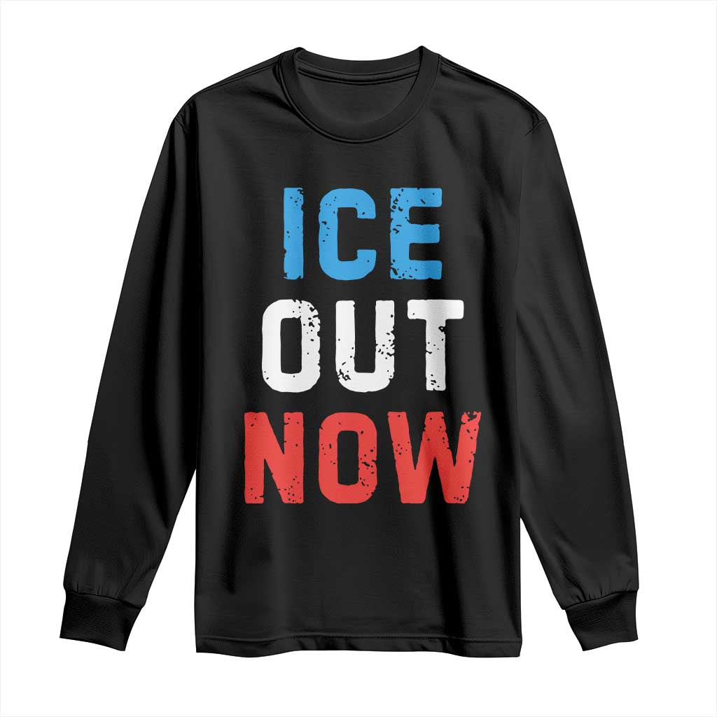Ice Out Long Sleeve Shirt Minneapolis Resist ICE Immigration Rights Protest TS14 Black Print Your Wear