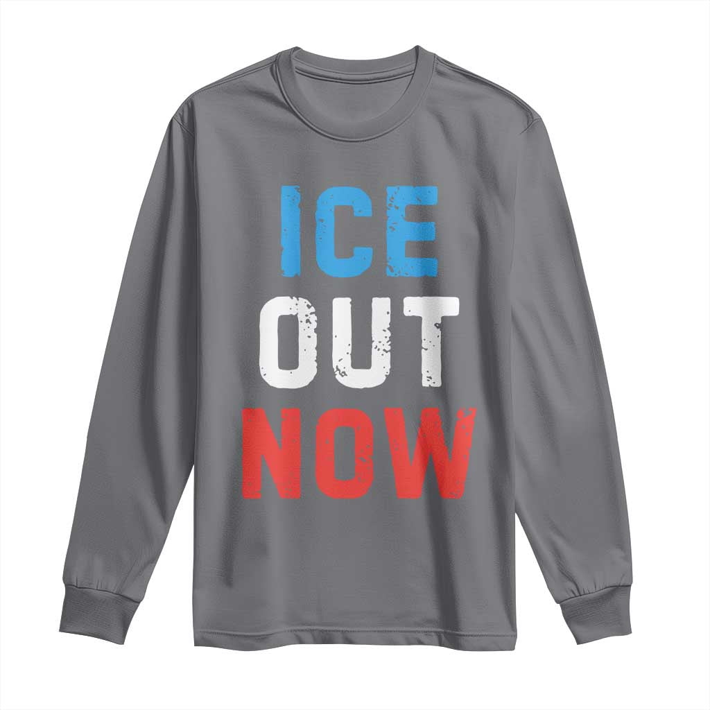 Ice Out Long Sleeve Shirt Minneapolis Resist ICE Immigration Rights Protest TS14 Charcoal Print Your Wear