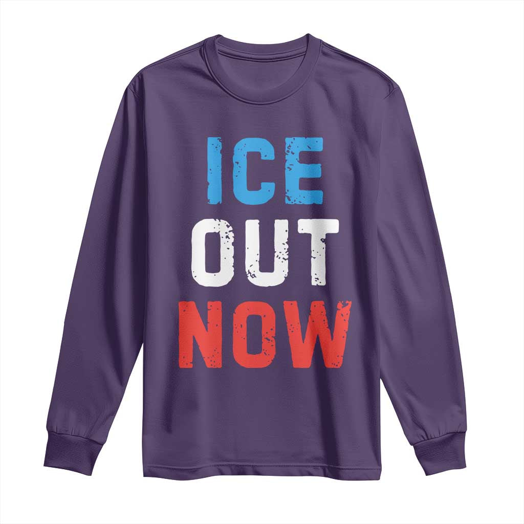 Ice Out Long Sleeve Shirt Minneapolis Resist ICE Immigration Rights Protest TS14 Purple Print Your Wear