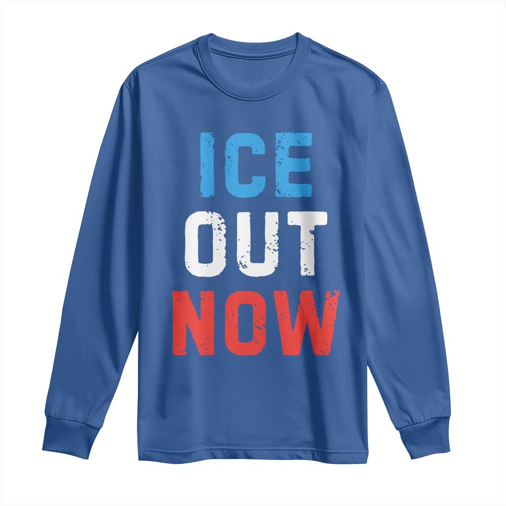 Ice Out Long Sleeve Shirt Minneapolis Resist ICE Immigration Rights Protest TS14 Royal Blue Print Your Wear