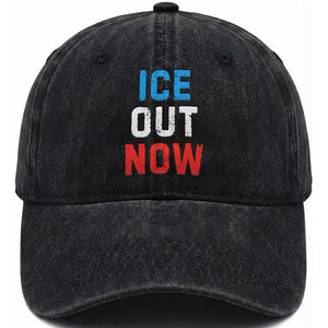 Ice Out Washed Cotton Baseball Cap Minneapolis Resist ICE Immigration Rights Protest TS14 Washed Cap Universal Fit Black Print Your Wear