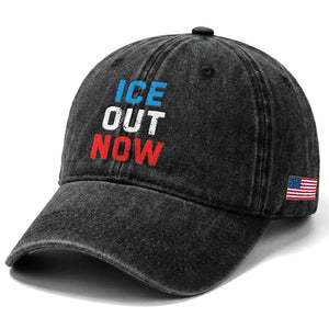 Ice Out Washed Cotton Baseball Cap Minneapolis Resist ICE Immigration Rights Protest TS14 Print Your Wear