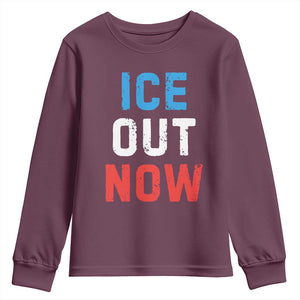 Ice Out Youth Sweatshirt Minneapolis Resist ICE Immigration Rights Protest TS14 Maroon Print Your Wear