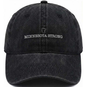 Minnesota Strong Washed Cotton Baseball Cap Minneapolis Resist Anti ICE Immigration Protest TS14 Washed Cap Universal Fit Black Print Your Wear