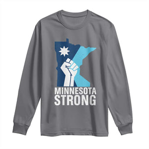 Minnesota Strong Long Sleeve Shirt Minneapolis Resist ICE Immigration Human Rights Protest TS14 Charcoal Print Your Wear