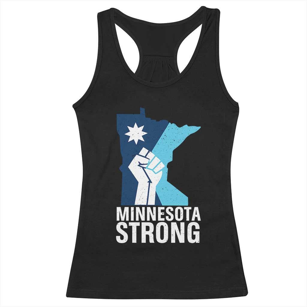 Minnesota Strong Racerback Tank Top Minneapolis Resist ICE Immigration Human Rights Protest TS14 Black Print Your Wear