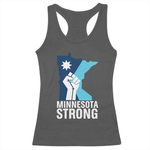 Minnesota Strong Racerback Tank Top Minneapolis Resist ICE Immigration Human Rights Protest TS14 Dark Heather Print Your Wear