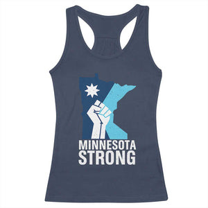 Minnesota Strong Racerback Tank Top Minneapolis Resist ICE Immigration Human Rights Protest TS14 Navy Print Your Wear