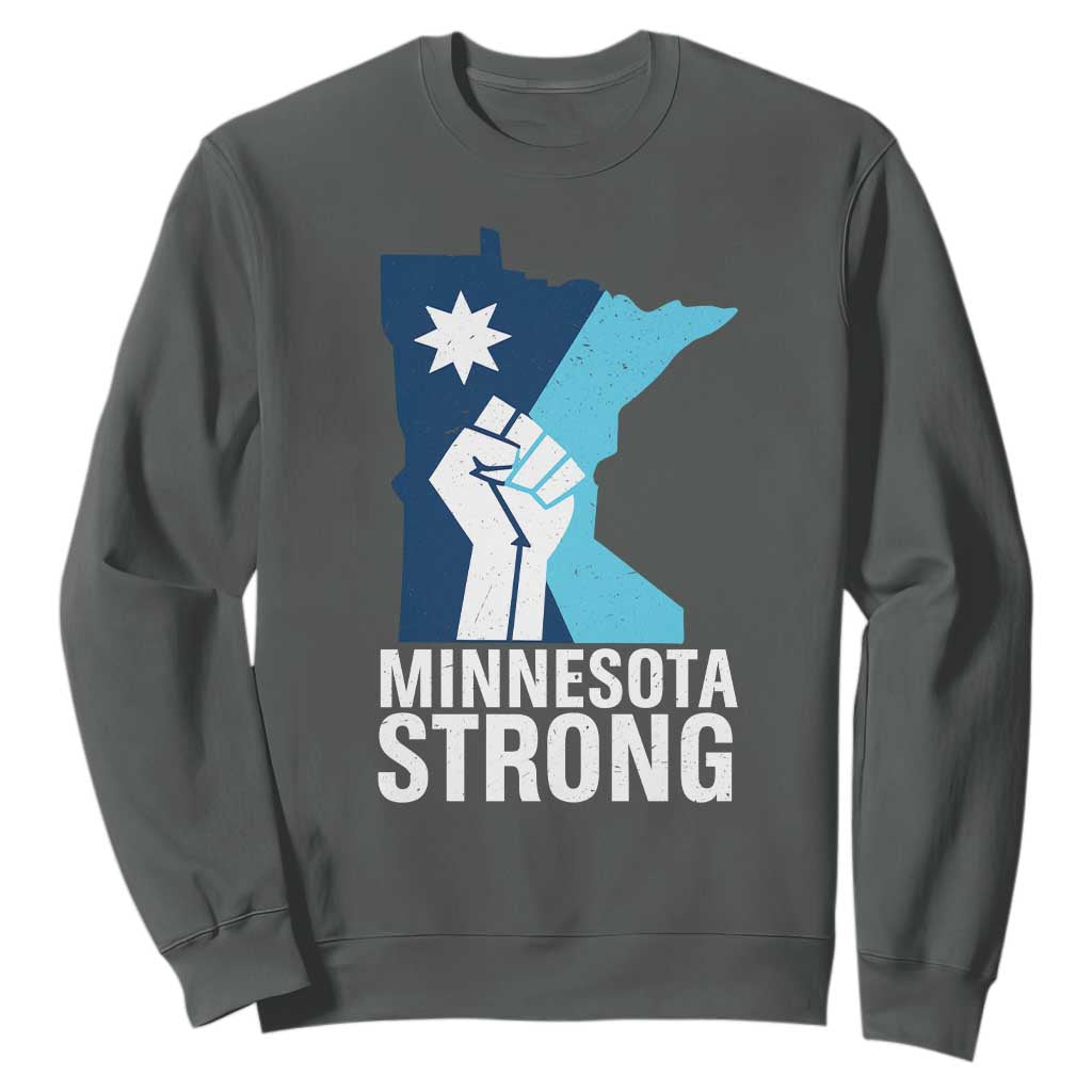 Minnesota Strong Sweatshirt Minneapolis Resist ICE Immigration Human Rights Protest TS14 Dark Heather Print Your Wear