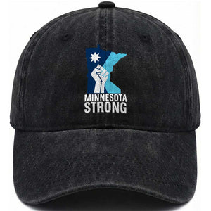 Minnesota Strong Washed Cotton Baseball Cap Minneapolis Resist ICE Immigration Human Rights Protest TS14 Washed Cap Universal Fit Black Print Your Wear