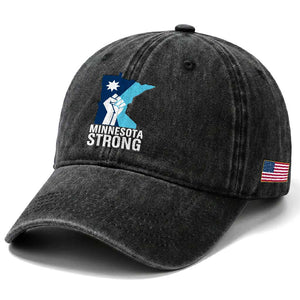 Minnesota Strong Washed Cotton Baseball Cap Minneapolis Resist ICE Immigration Human Rights Protest TS14 Print Your Wear