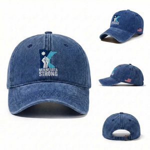Minnesota Strong Washed Cotton Baseball Cap Minneapolis Resist ICE Immigration Human Rights Protest TS14 Washed Cap Universal Fit Royal Blue Print Your Wear