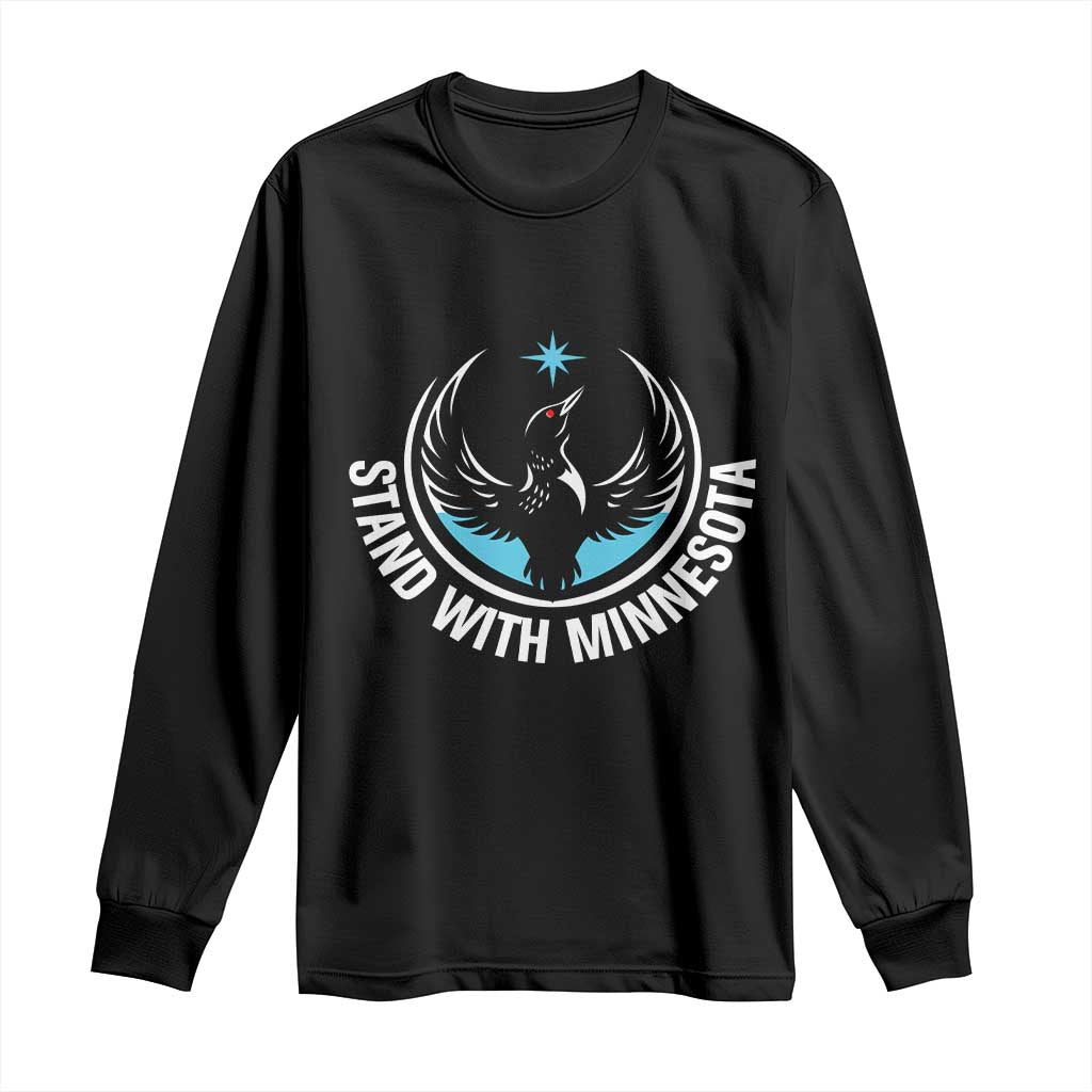 Minnesota Strong Long Sleeve Shirt Stand With Minnesota Anti ICE Immigration Rights Protest TS14 Black Print Your Wear