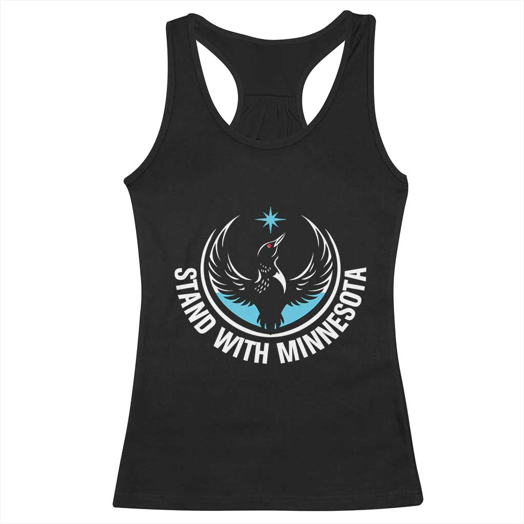 Minnesota Strong Racerback Tank Top Stand With Minnesota Anti ICE Immigration Rights Protest TS14 Black Print Your Wear