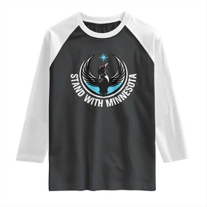 Minnesota Strong Raglan Shirt Stand With Minnesota Anti ICE Immigration Rights Protest TS14 Black White Print Your Wear