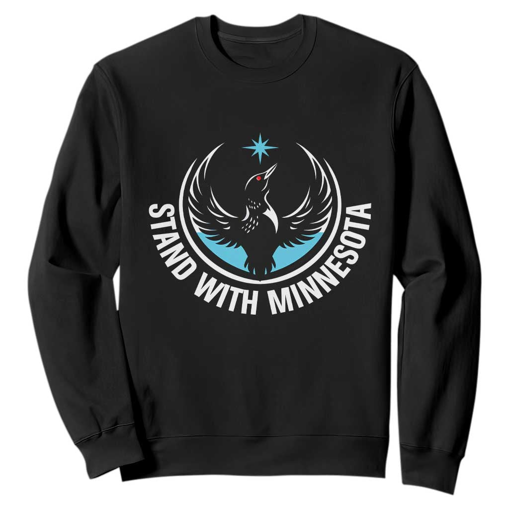 Minnesota Strong Sweatshirt Stand With Minnesota Anti ICE Immigration Rights Protest TS14 Black Print Your Wear