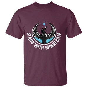 Minnesota Strong T Shirt Stand With Minnesota Anti ICE Immigration Rights Protest TS14 Maroon Print Your Wear