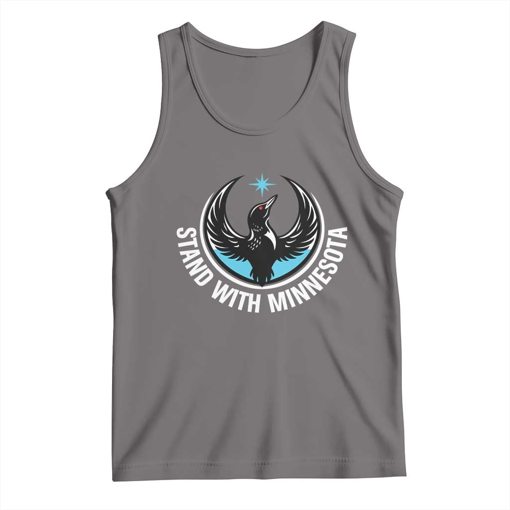 Minnesota Strong Tank Top Stand With Minnesota Anti ICE Immigration Rights Protest TS14 Deep Heather Print Your Wear