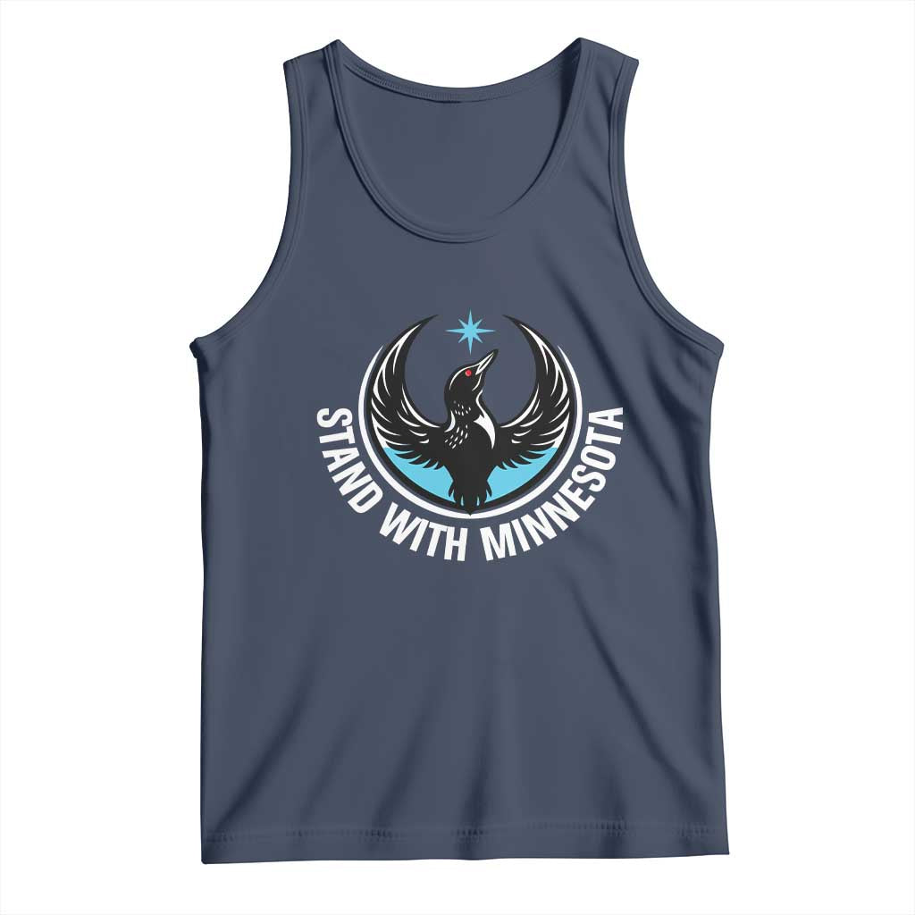 Minnesota Strong Tank Top Stand With Minnesota Anti ICE Immigration Rights Protest TS14 Navy Print Your Wear