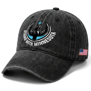 Minnesota Strong Washed Cotton Baseball Cap - Stand With Minnesota - Anti ICE Immigration Rights Protest TS14 Print Your Wear