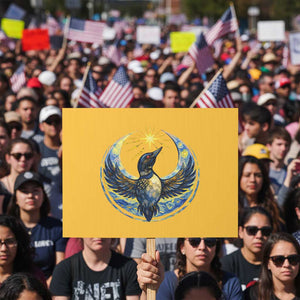 Minnesota Strong Protest Sign Minneapolis Loon Starry Night Van Gogh TS14 Horizontal 18" × 24" Yellow Print Your Wear