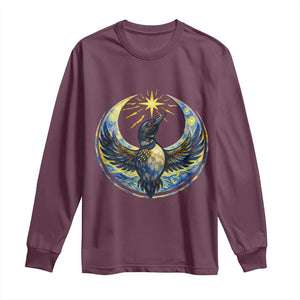 Minnesota Strong Long Sleeve Shirt Minneapolis Loon Starry Night Van Gogh TS14 Maroon Print Your Wear