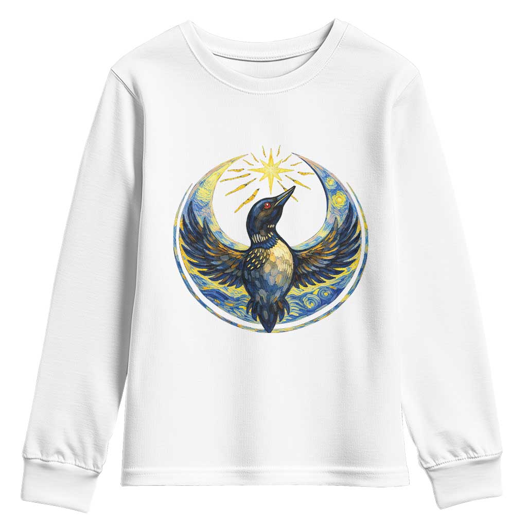 Minnesota Strong Youth Sweatshirt Minneapolis Loon Starry Night Van Gogh TS14 White Print Your Wear